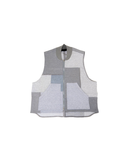 Patchwork Gilet Vest Grey