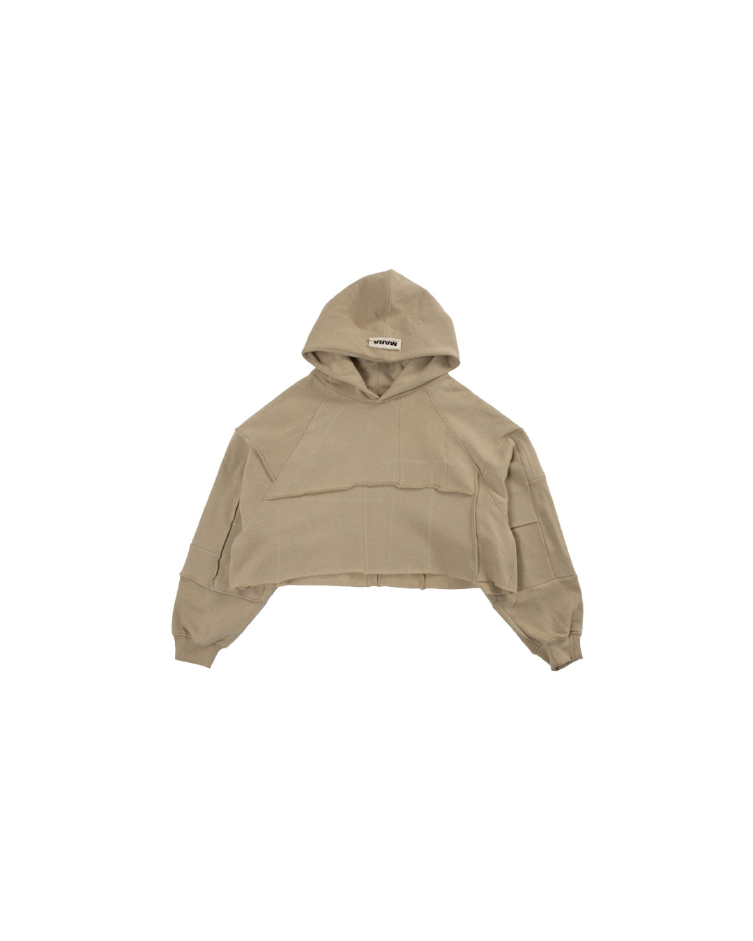 Cropped Patchwork Hoodie Sand