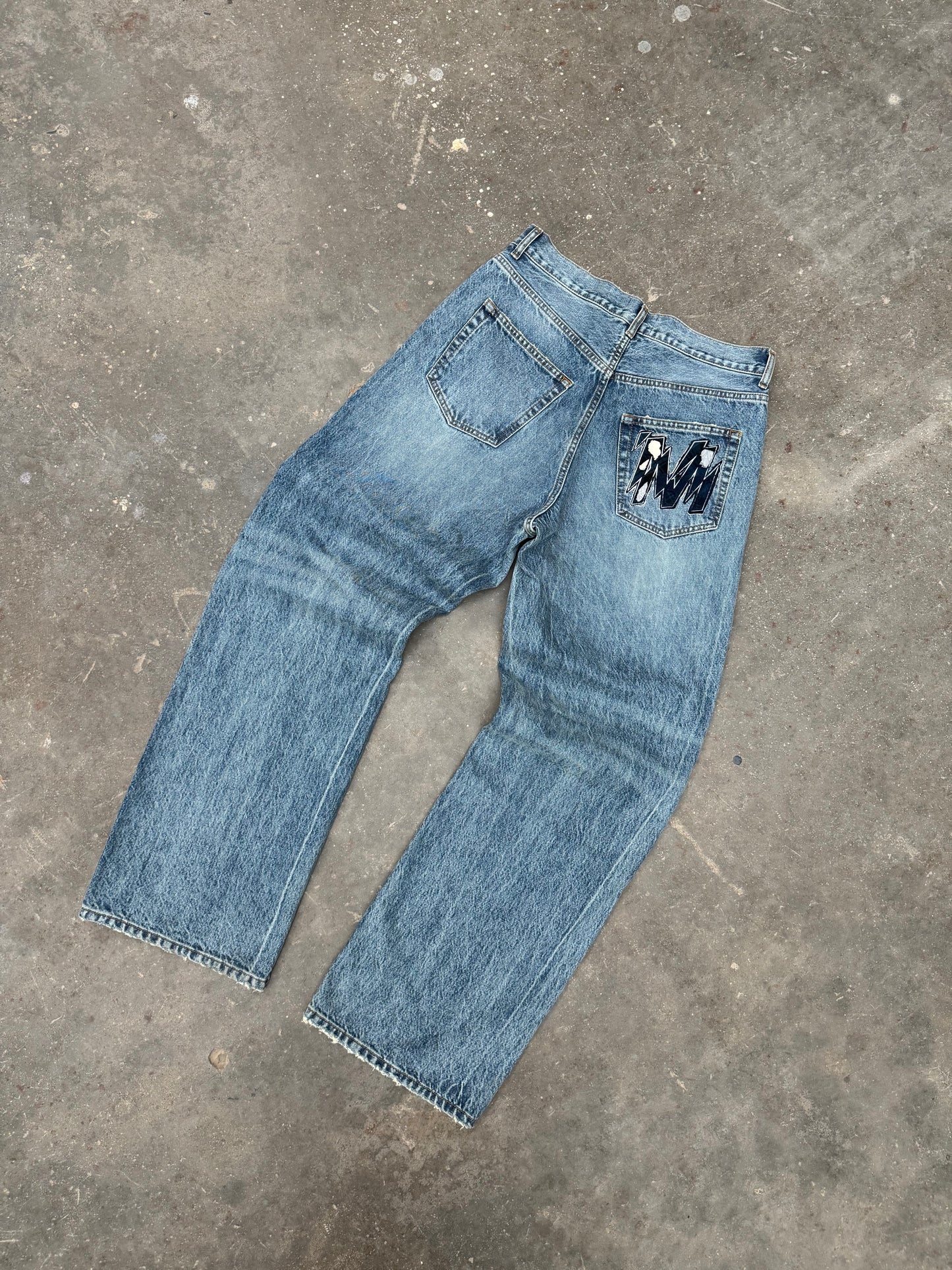 Washed Blue Denim Jeans