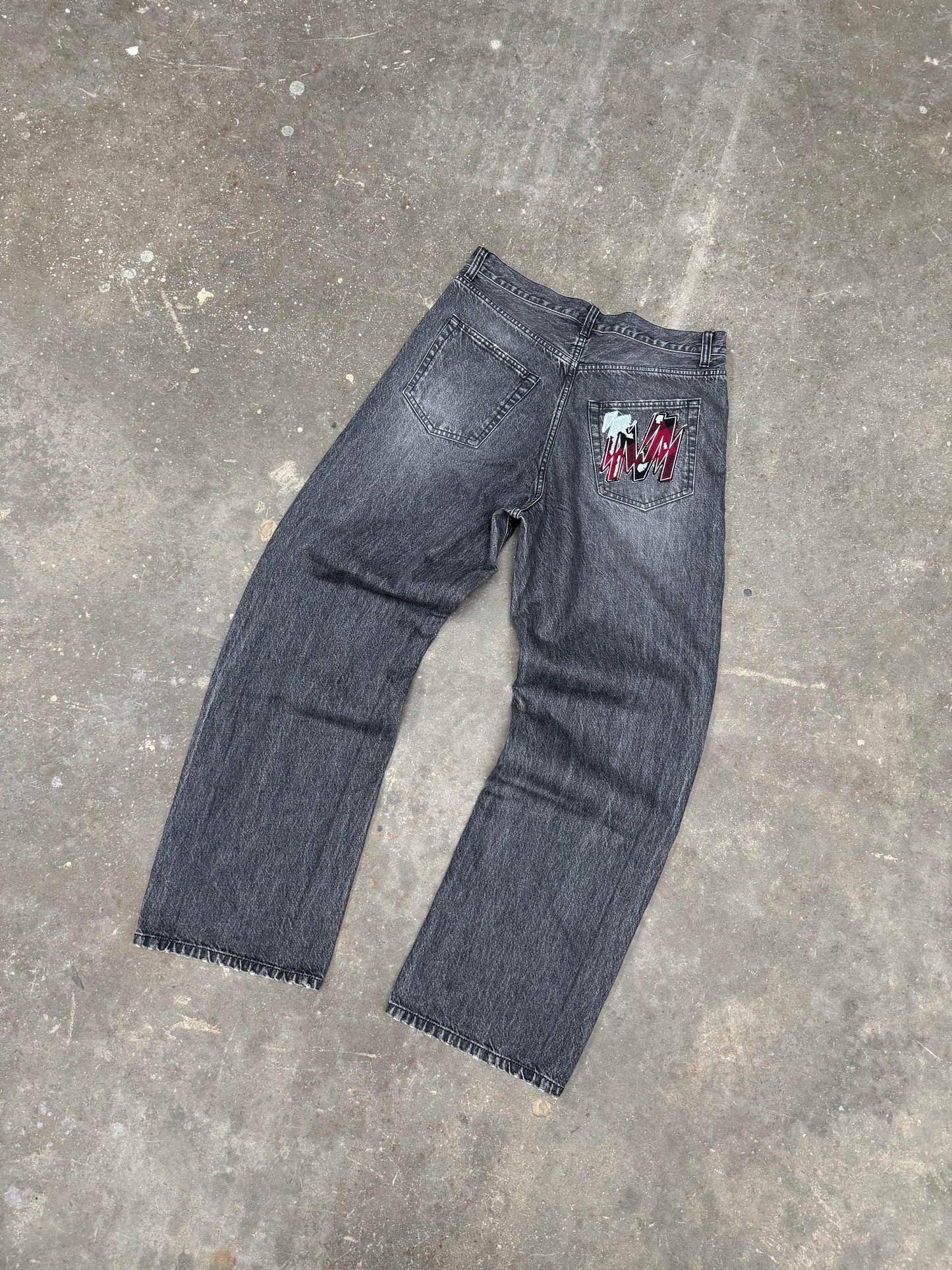 Washed Black Denim Jeans