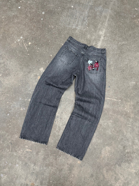 Washed Black Denim Jeans