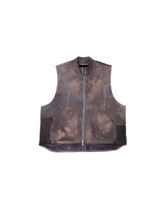 Patchwork Gilet Vest Garment Dyed