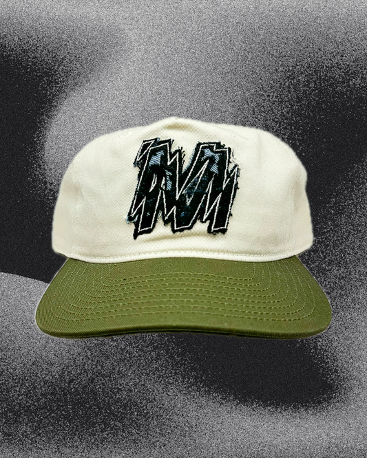 Two-tone ‘Shatter M’ patchwork cap