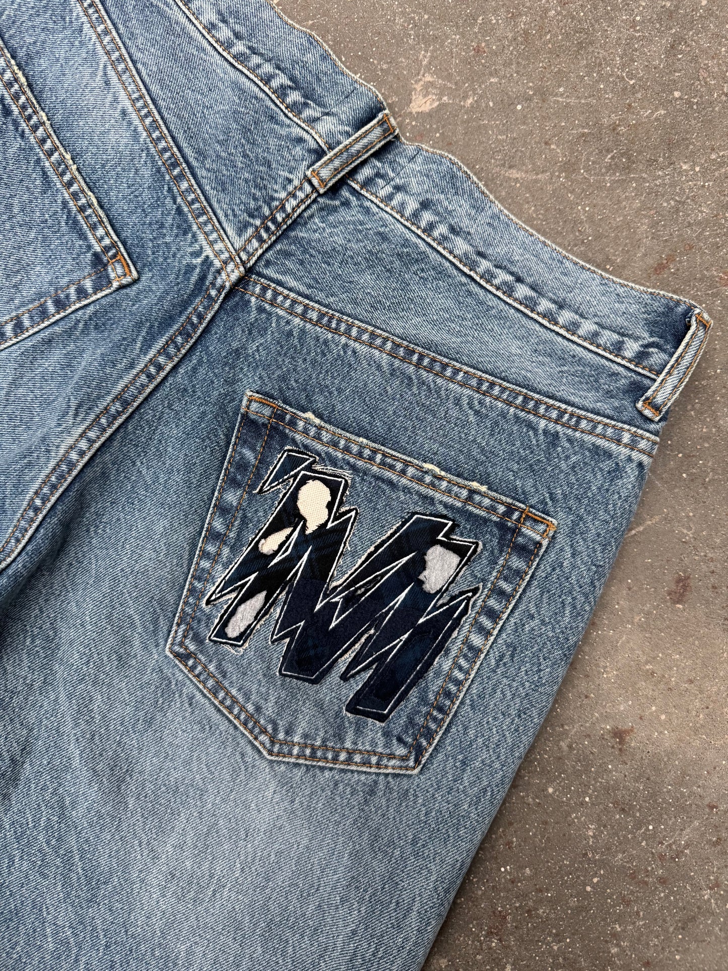 Washed Blue Denim Jeans