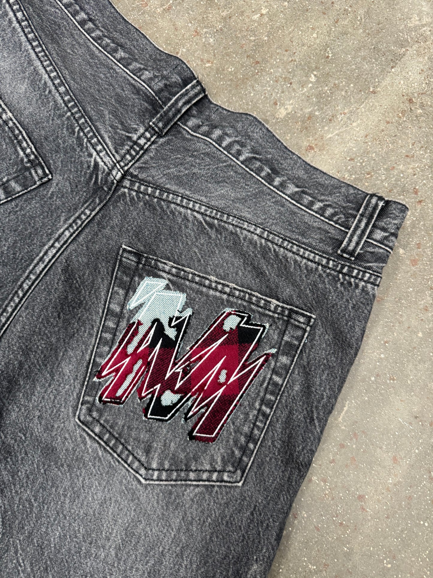 Washed Black Denim Jeans