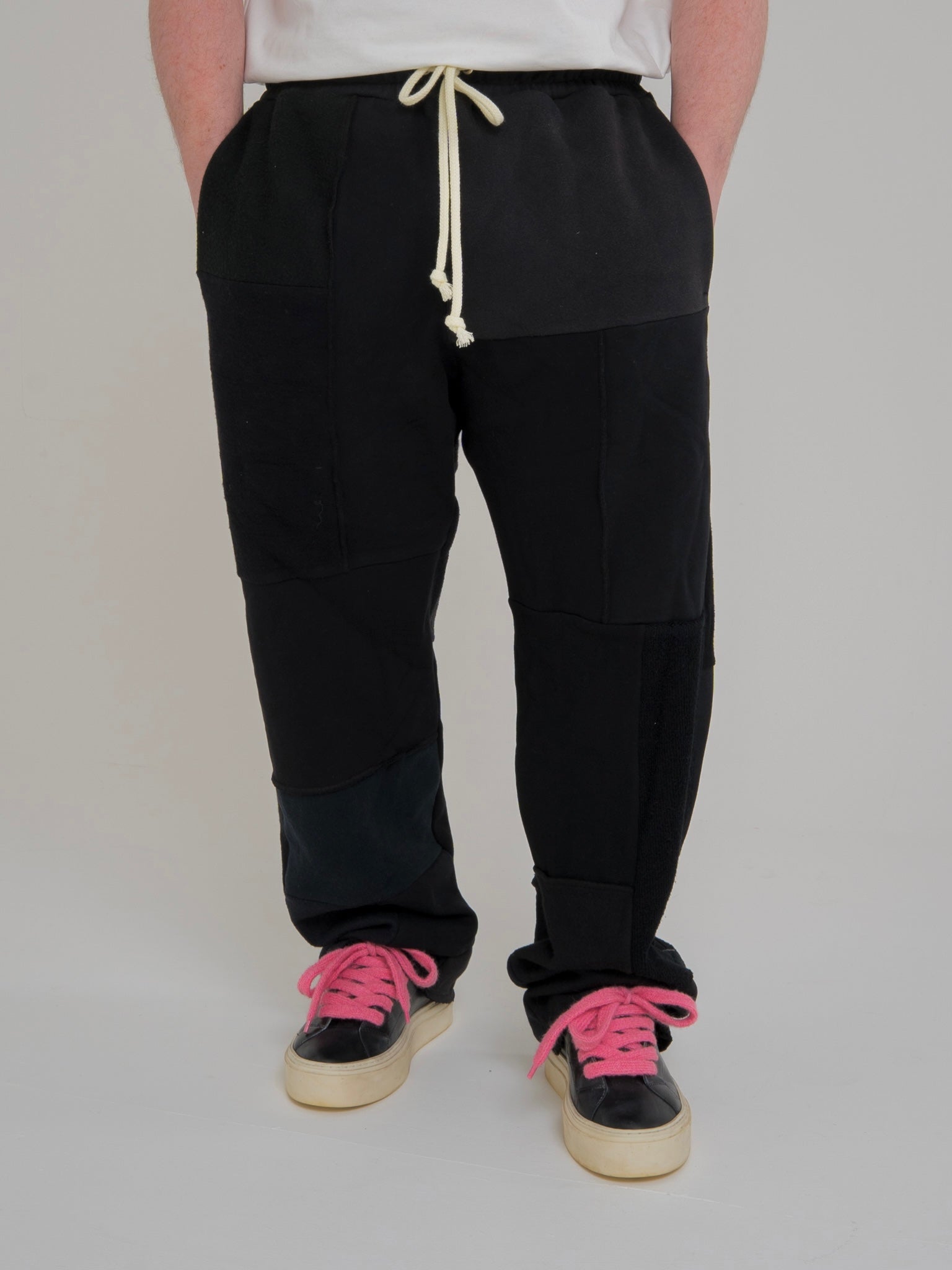 Black Patchwork Joggers