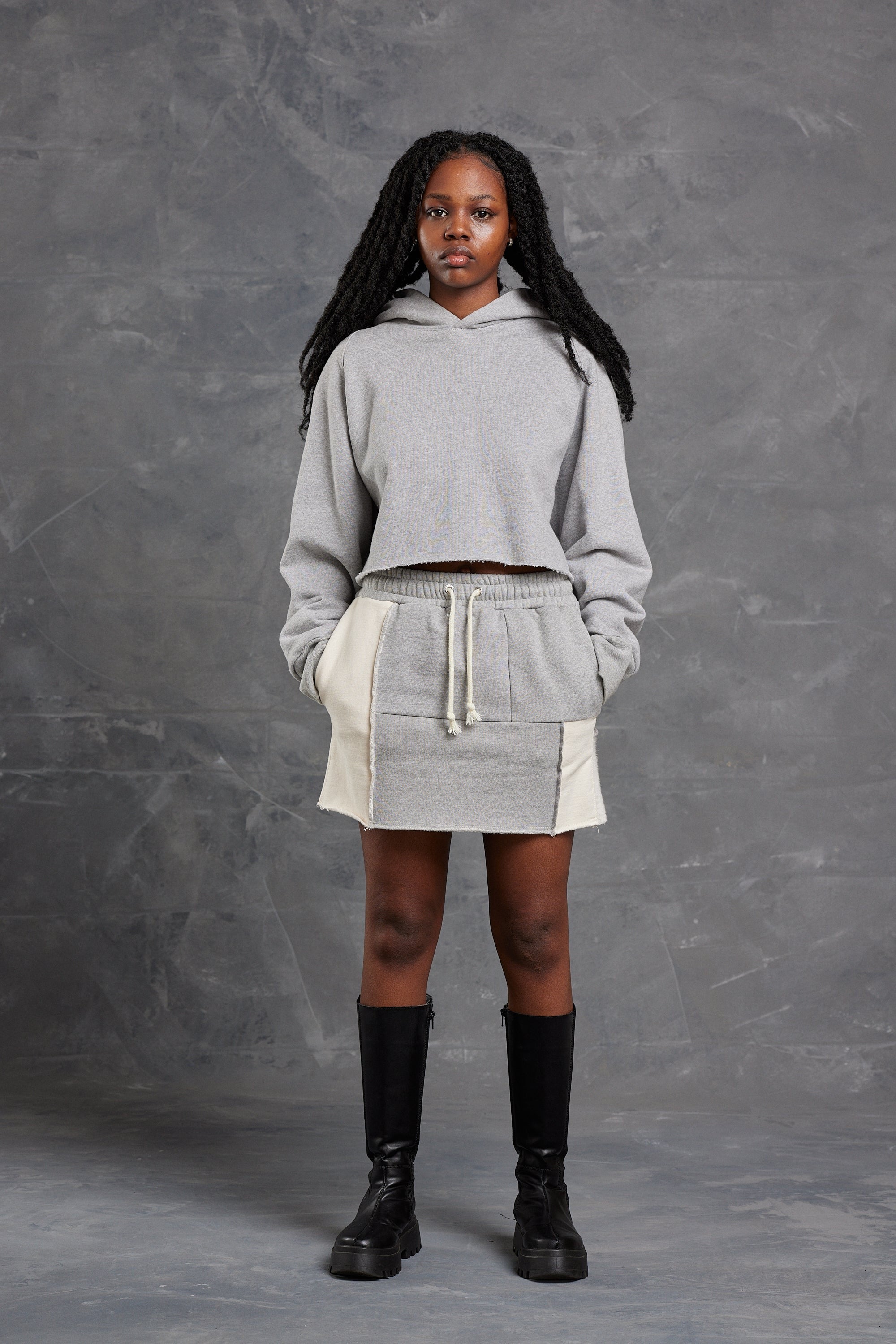 Cropped Hoodie Grey